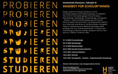 Design probieren – Design studieren